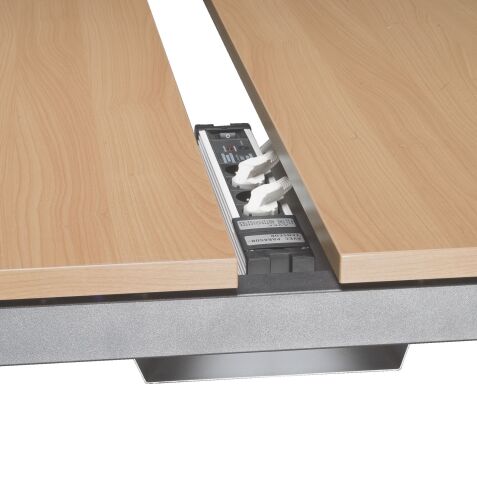 Canaleta pasacables horizontal universal para conjuntos de mesa An 60 x Fon 23 x Alt 10 cm