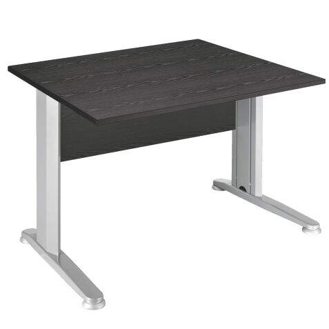 Bureau droit L 120 cm noir pied métal Start Plus