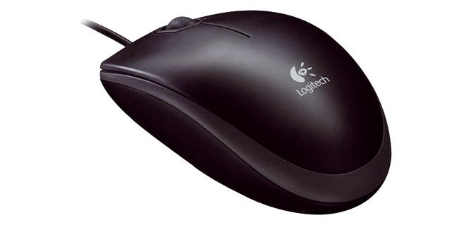Ratón con cable B100 Logitech color negro