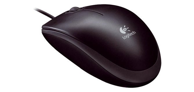 Ratón con cable B100 Logitech color negro