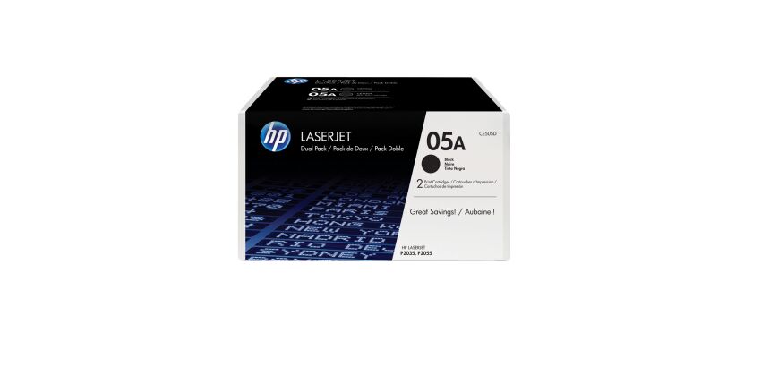 HP 05A, pack 2 toners noirs
