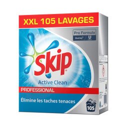 Lessive poudre concentrée Skip professional Active Clean - 105 lavages -  Baril de 8,4 kg