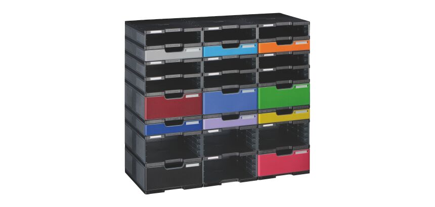 Trieur 24 cases standards Modulodoc Exacompta gris