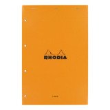 Writing block Rhodia orange stapled and perforated 4 holes 80 sheets white lined n°119 size A4+ 21 x 31.8 cm