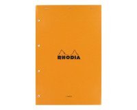 Schreibblock Rhodia orange geheftet und perforiert 4 Löcher 80 Seiten weiß liniert n°119 Format A4+ 21 x 31,8 cm