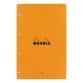Schrijfblok Rhodia oranje geniet en geperforeerd 4 gaten 80 vellen wit gelijnd n°119 formaat A4+ 21 x 31,8 cm