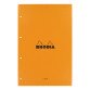 Writing block Rhodia orange stapled and perforated 4 holes 80 sheets white lined n°119 size A4+ 21 x 31.8 cm