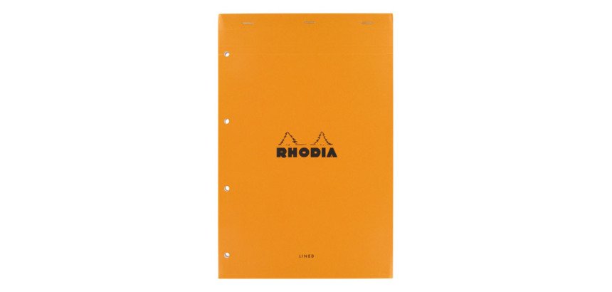 Bloc bureau Rhodia N°119 format A+ 21 x 31,8 cm perforé 4 trous ligné 80 feuilles