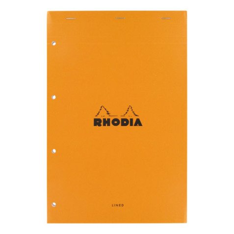 Bloc bureau Rhodia N°119 format A+ 21 x 31,8 cm perforé 4 trous ligné 80 feuilles