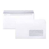 Envelope 110 x 220 mm Clairefontaine 80 g with window 45 x 100 mm white - Box of 500