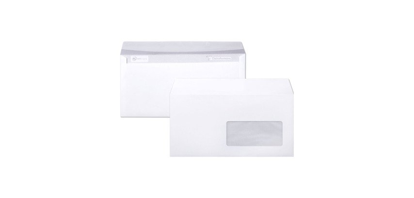 Clairefontaine witte envelop 110 x 220 mm 80 g/m² - Doos van 500