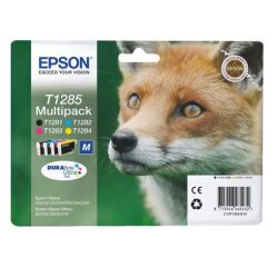 Epson T1285 Pack 4 Cartuchos originales Negro + tricolor (185 + 3 x 260 páginas)