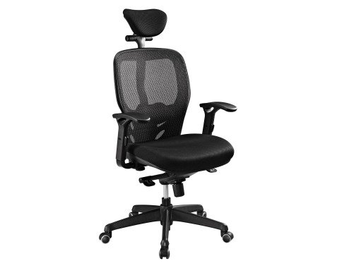 Ergonomische bureaustoel TRAFIC, Geïnjecteerd Schuim, Zwarte stof