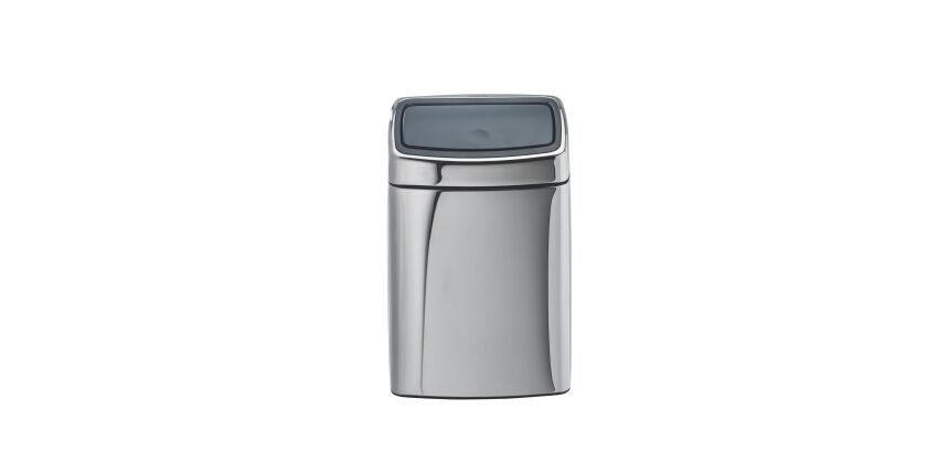 Poubelle 10 litres Brabantia Touch-bin rectangle inox brillant