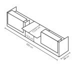 Banque d'accueil droite noyer/blanc L 426 cm avec module bas au centre - Guest