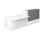 Banque d'accueil droite blanc/anthracite L 286 cm avec module bas à droite - Guest