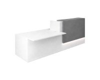 Onthaalbank Jana wit/antraciet B 286 cm met lage module rechts