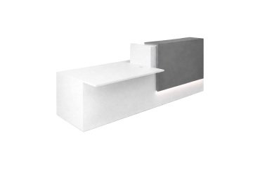 Banque d'accueil droite Jana blanc/anthracite L 286 cm avec module bas à droite