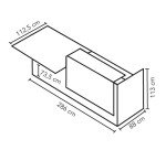 Onthaalbank Jana notelaar/wit B 286 cm met lage module rechts