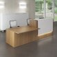 Reception desk Jana walnut/white W 286 cm with right low module 