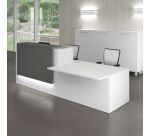 Banque d'accueil droite Jana blanc/anthracite L 286 cm avec module bas à gauche