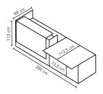 Banque d'accueil droite Jana noyer/blanc L 286 cm avec module bas à gauche