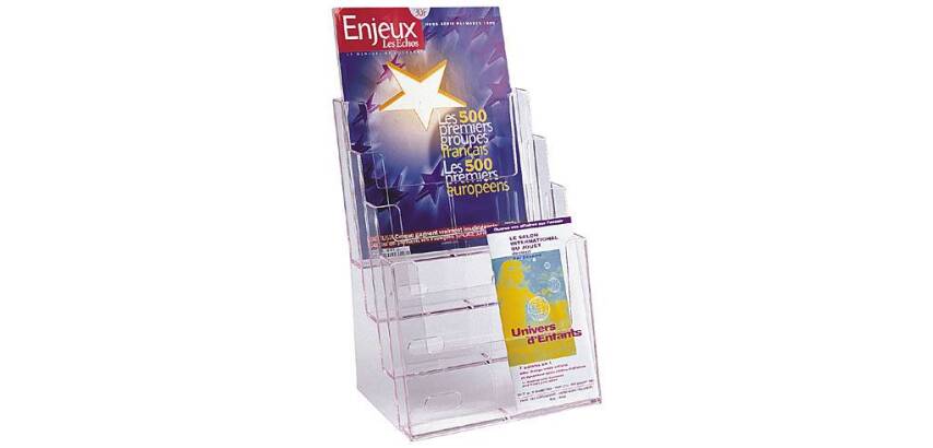 Présentoir de table Taymar 4 cases A4 transparent