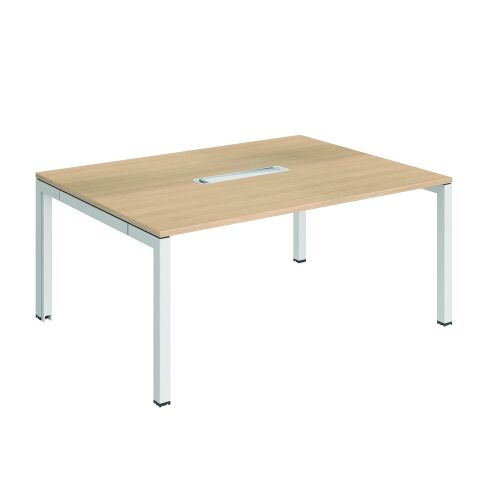 Mesa de reunión Arko roble 160 x 120 cm patas blancas