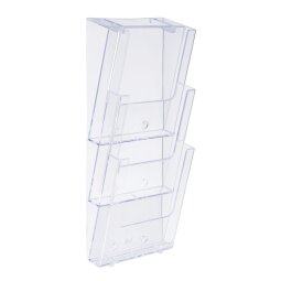 Wall mountable literature display case multi-tray A4 Taymar
