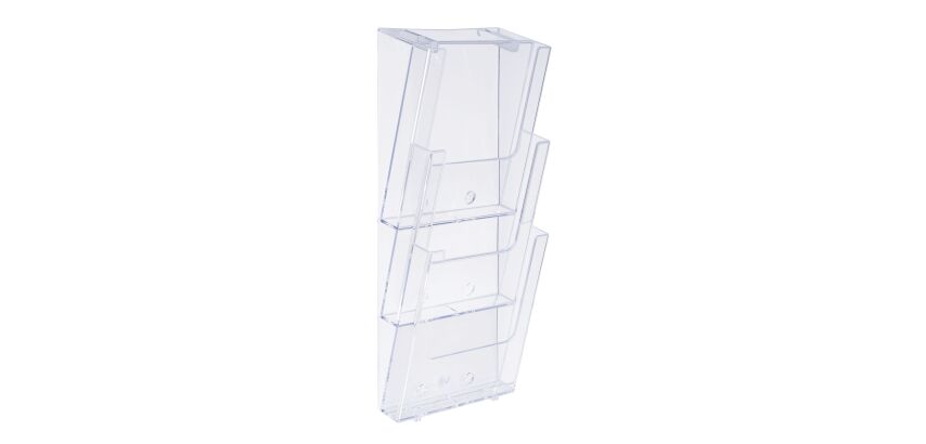 Wall mountable literature display case multi-tray A4 Taymar