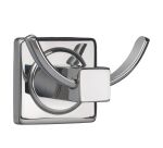 Patère 2 têtes inox brillant