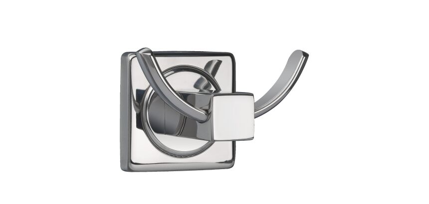 Patère 2 têtes inox brillant