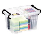 Boîte de rangement en plastique Strata - 6 litres - dim : H 22,4 x L 30,5 cm