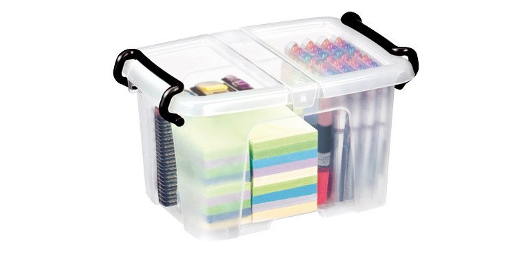 Boîte de rangement en plastique Strata - 6 litres - dim : H 22,4 x L 30,5 cm