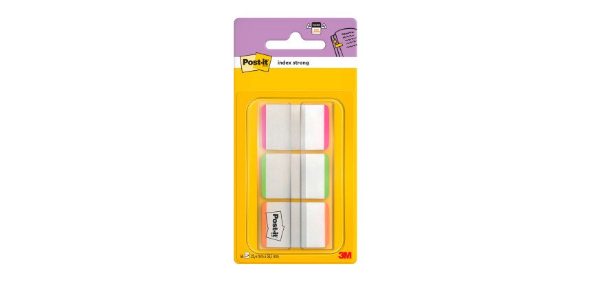 Marque-pages strong couleurs unies Néon Post-It - distributeur de 66 feuilles