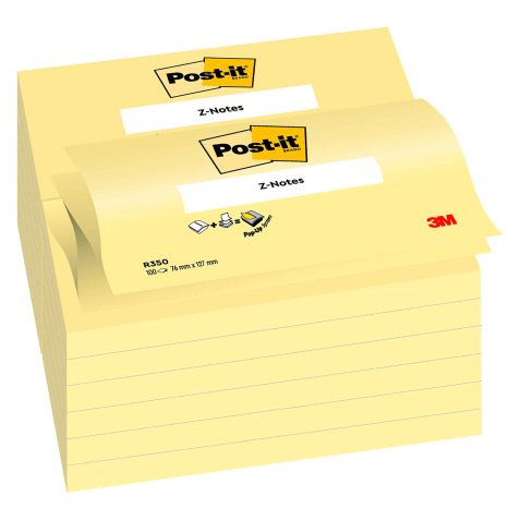Z-notes jaunes Post-It 76 x 127 mm - bloc de 100 feuilles