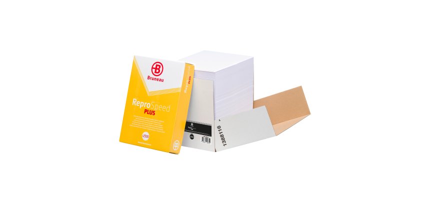 Papier A4 blanc 80 g Bruneau Reprospeed Plus - Boîte de 2500 feuilles.