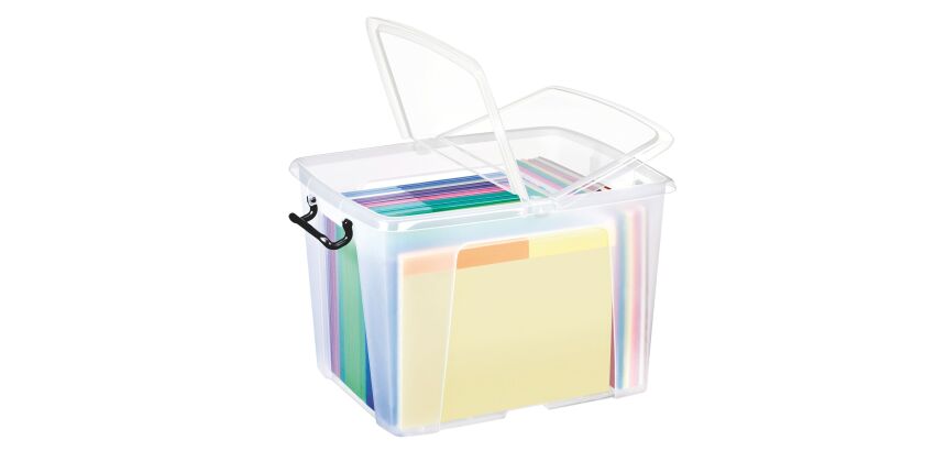 Boîte de rangement en plastique Strata - 40 litres - dim : H 39,7 x L 49,8 cm