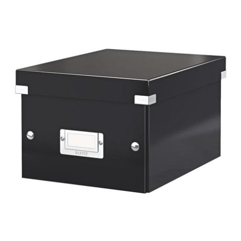 Caja de almacenamiento de cartón Leitz Click & Store Wow Cube Formato S color negro