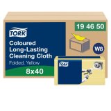 Chiffon de Nettoyage jaune Tork Longue Durée W8, multi-usages, 40 chiffons