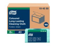 Paño de limpieza Tork de larga duración W8, multiusos, 40 paños
