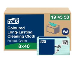 Lavette ajourées non tissées synthétiques Tork premium couleur - Paquet de 40