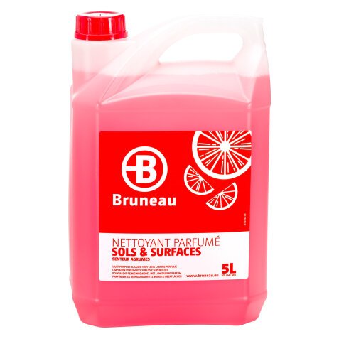 Pack 2 bidons de nettoyant sols et surfaces Bruneau agrumes 5 L + 1 offert