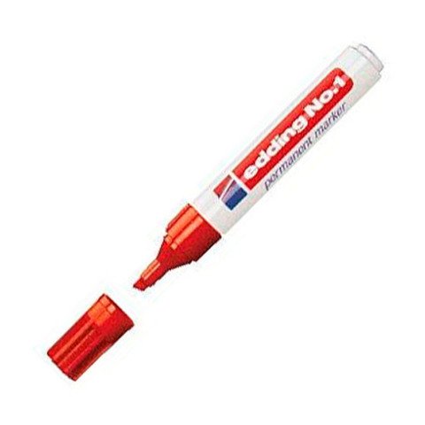 Rotulador permanente edding No. 1 rojo