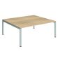 Set van 2 rechte werkposten Arko B 180 x D 168 cm metalen onderstel - eik