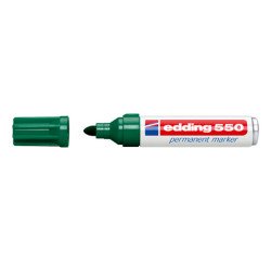 Rotulador permanente edding 550 punta cónica verde