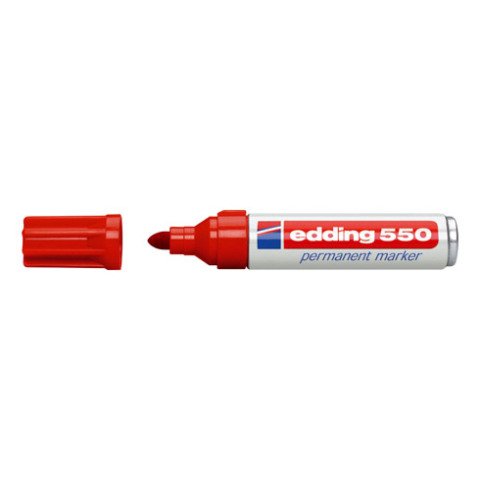 Rotulador permanente edding 550 punta cónica rojo