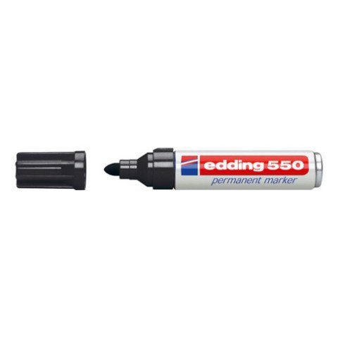 Rotulador permanente edding 550 punta cónica negro