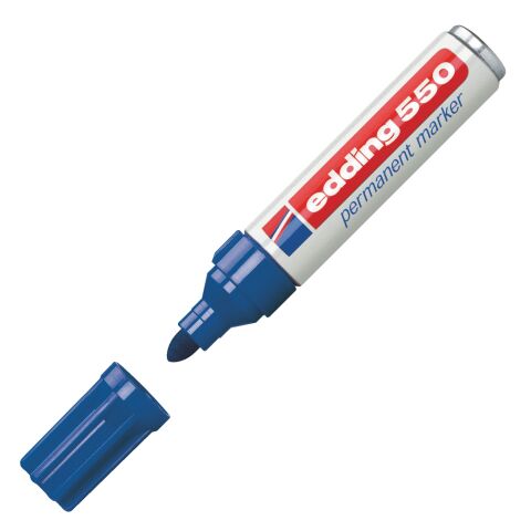 Rotulador permanente edding 550 punta cónica azul