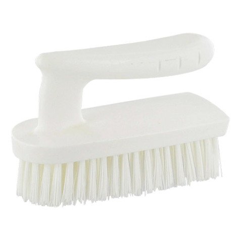 Brush with handle half hard fibres width 14,5 cm white